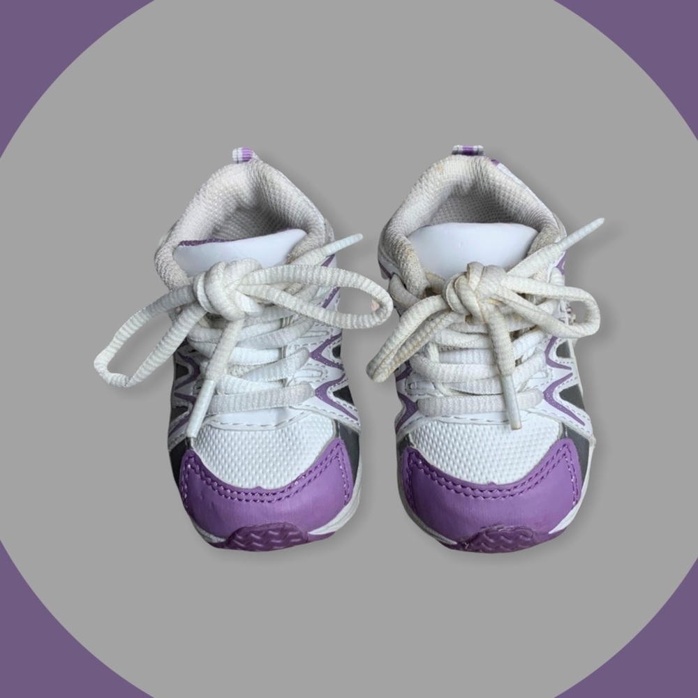 Koala Kids White With Purple & Silver Sneakers Infant Girls 2